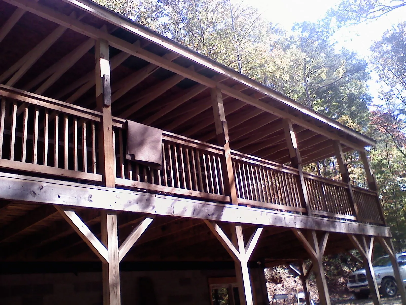 Timber framing under a new elevated porch and deck — Roof Leak Repair in Chester Springs by Roofing Brothers